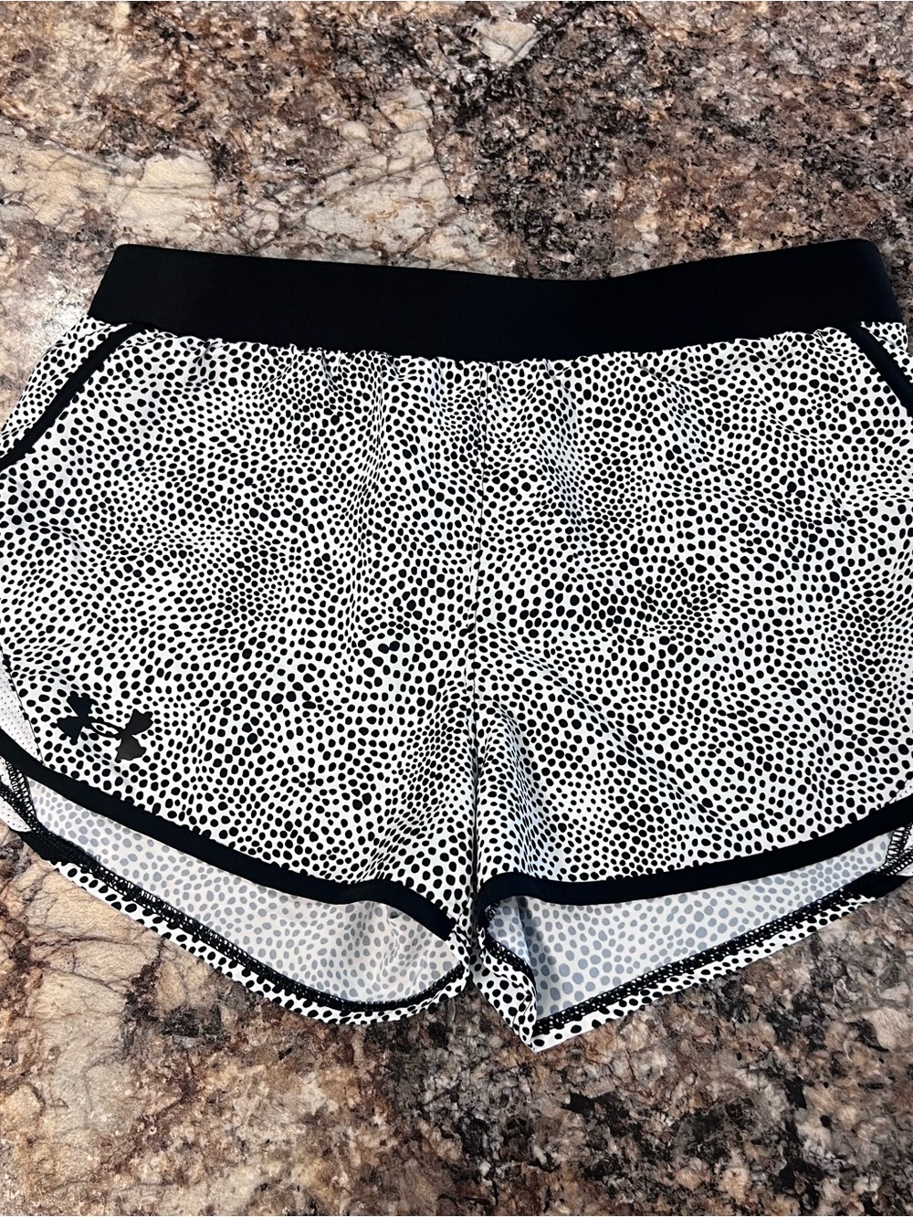 Under Armour Black & White Dot Print Women's Running Shorts